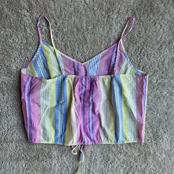 Lane Bryant Crop Drawstring Tank Rebecca Stripe Multicolor Size 20 (XXL) Plus - Picture 2 of 13